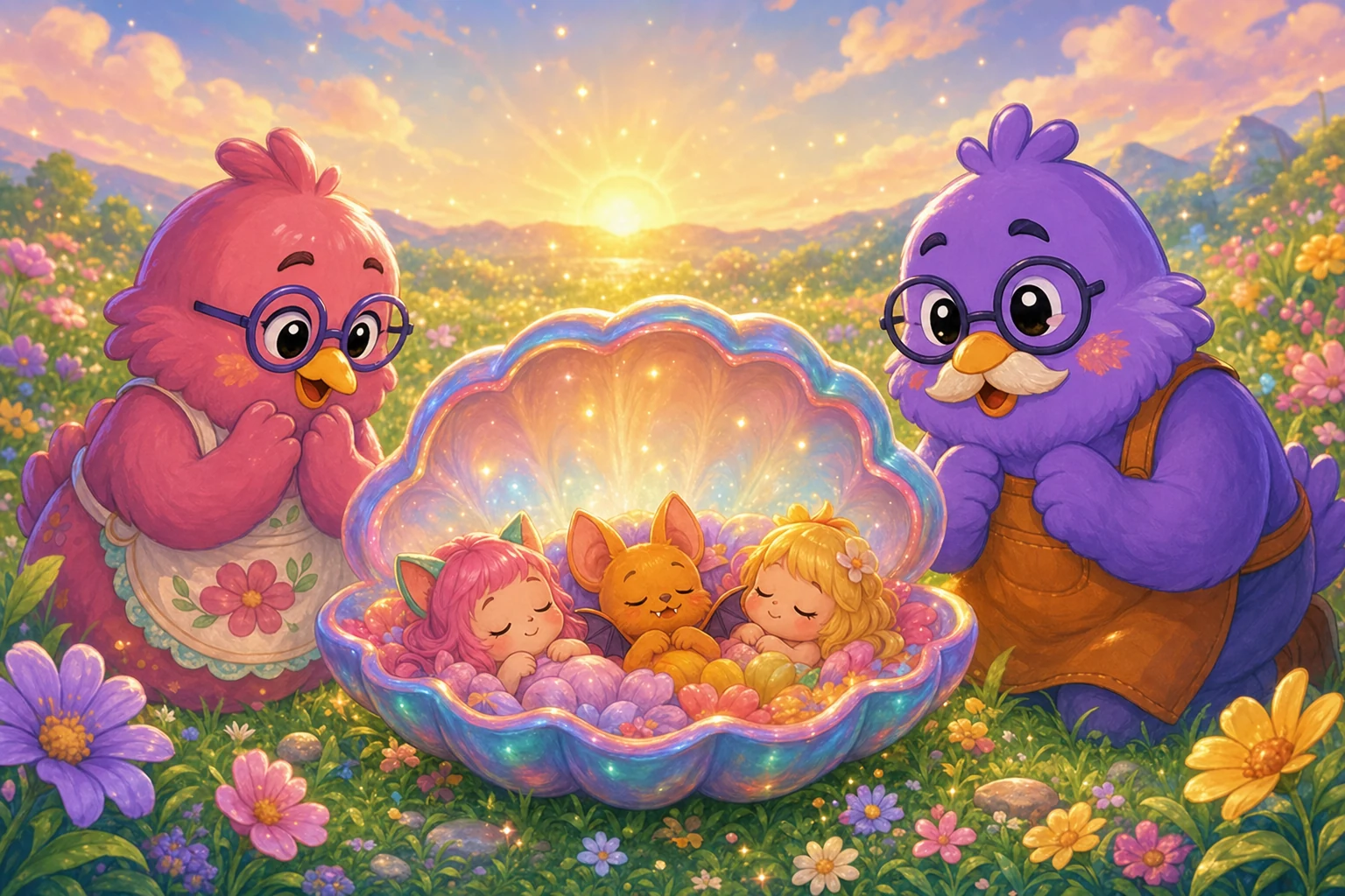 The sisters’ story begins with Mom, Dad and a magical seashell